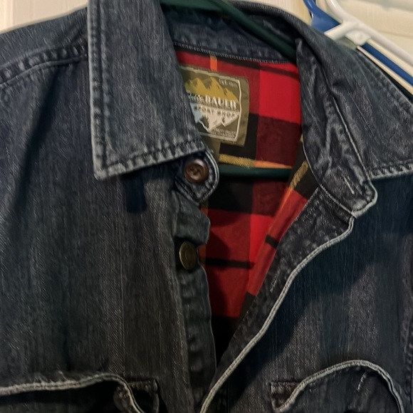Eddie Bauer flannel lined denim shirt size S - Picture 7 of 7